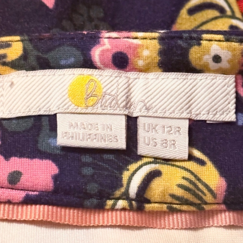 Boden Navy Ditsy Floral Mini Skirt Size 8 Bright Botanical Print A-Line Skirt - Picture 7 of 7